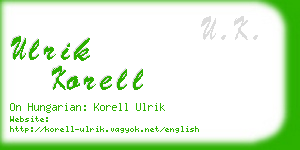 ulrik korell business card
